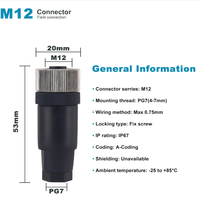 Connecteur de câble M12 en gros, connecteur de capteur M12 à 4 broches de code A pour équipement industriel