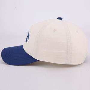 Bordado personalizado 5 Panel ala curva sombrero de béisbol Deportes al aire libre Gorras de béisbol sin estructura Gorras con logotipo - Product Image 3