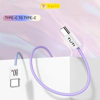 Kabel Pengisian Daya Cepat USB-C TUTI Wholesale 60W, Tembaga Murni, Nylon Barid/PVC, USB ke Tipe C untuk Ponsel