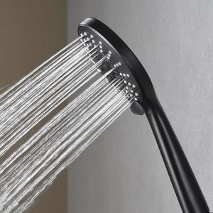 Ensemble de pommeau de douche à main haute pression noir mat avec tuyau de 1,5 m et support sans perçage - Product Image 5