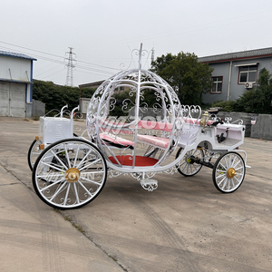 Accesorios de Boda de Lujo, Carruaje de Cenicienta de Metal Blanco, Carruaje Real de Princesa Cenicienta, Carruaje de Calabaza - Product Image 5