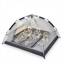 Tentes de camping instantanées imperméables pour 3 personnes - Légères, portables, en fibre de verre et polyester, utilisables en 3 saisons