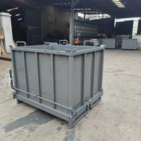 Conteneur à déchets industriel à fond bas pour chariot élévateur, benne à déchargement automatique pour matériaux en vrac et ferraille
