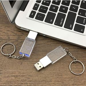 Clé USB en cristal, clé USB en verre rose doré, boîte en lin, clé USB pour photographie, 8 Go, 16 Go, 32 Go, USB 2.0 - Product Image 2