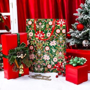 Christmas <b>Wrapping</b> <b>Paper</b> Vintage Gift <b>Wrapping</b> <b>Paper</b> Floral <b>Wrapping</b> <b>Paper</b> Red and green double-sided <b>wrapping</b> <b>paper</b> - Product Image 2