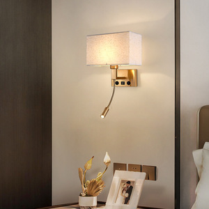 Hôtel chevet <span class=keywords><strong>applique</strong></span> chambre nordique E27 mur <span class=keywords><strong>LED</strong></span> lampe américaine intérieur tête <span class=keywords><strong>de</strong></span> <span class=keywords><strong>lit</strong></span> éclairage USB Port <span class=keywords><strong>de</strong></span> charge <span class=keywords><strong>lit</strong></span> liseuse - Product Image 2