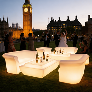 Juego <span class=keywords><strong>de</strong></span> sofás LED <span class=keywords><strong>de</strong></span> plástico PE iluminado con logotipo personalizado muebles para eventos <span class=keywords><strong>de</strong></span> boda con iluminación RGB <span class=keywords><strong>de</strong></span> 16 colores cambiantes - Product Image 6