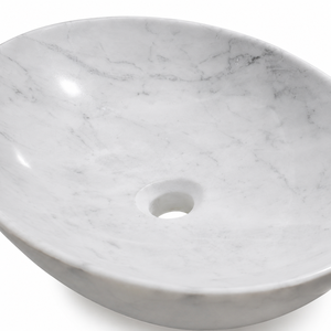 Poulars En gros Lavabo de luxe mural en pierre naturelle et pierre artificielle, avec piédestal, en marbre de Carrare blanc - Product Image 3