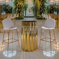 Table de bar commerciale moderne en acier inoxydable pour événements
