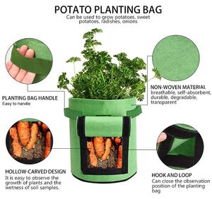 Tùy chỉnh 7 gallon cảm thấy khoai tây phát triển Túi Phát Triển <span class=keywords><strong>container</strong></span> với xử lý truy cập nắp cho rau cà chua cà rốt hành tây cây ăn quả - Product Image 2