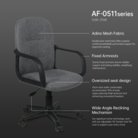 Chaise de bureau pivotante en tissu à dossier moyen avec accoudoirs, mobilier de bureau, Silla De Oficina, Cadeira Escritorio