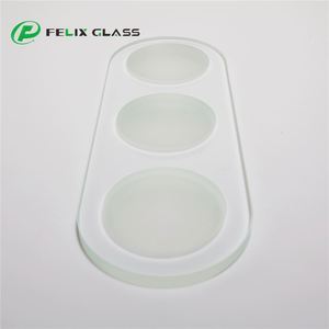 Panneau de verre rond plat moderne sur mesure, surface givrée trempée, finition polie - Product Image 2