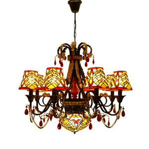 Tiffany açık krem kahverengi vitray kolye Modern victoria asmak aydınlatma armatürleri ile ayarlanabilir zincir & E26 baz - Product Image 1