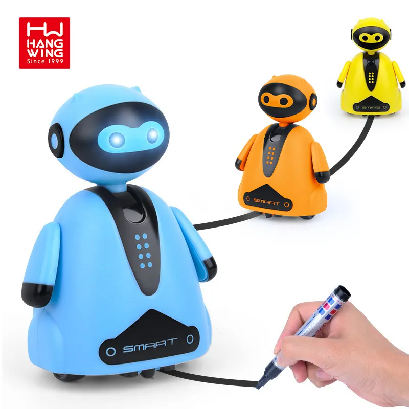 HW Smart Parent-child Interaction Marking induction automatic walking Electric Marking Robot Toys for Kids with Led Light Sound