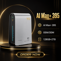 AI Mini PC WiFi7 BT5.4 Dual 2.5G LAN Ryzen AI Max+ 395 495 192GB+4TB LPDDR5X 24TB 8K Quad Display OEM Mini Komputer