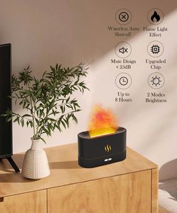 Flame Aroma <b>Diffuser</b> Electric USB Portable Ultrasonic Aromatherapy Humidification Night Light <b>LED</b> Flame Light for - Product Image 2