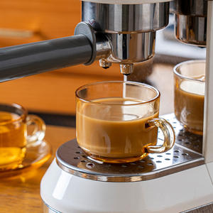 Juego de tazas de café Amber de 185 ml, diseño simple, tazas de vidrio artístico para máquinas de espresso - Product Image 1