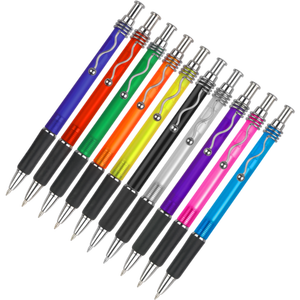Artículo de bolígrafo promocional Longorgeous UK Market-Bolígrafo de clip ondulado de metal Frosty Barrel con goma TPR suave - Product Image 2