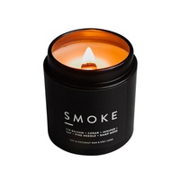 Bougie parfumée en cire de soja dans un récipient en forme de pilier noir mat avec couvercle, écologique, longue durée de combustion, pour la fragrance et la décoration de la maison