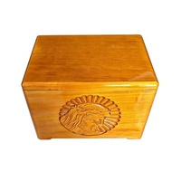 Urna para Mascotas Paulownia, Exquisitamente Tallada, Estilo Europeo, Urna Marrón para Cenizas, para Entierro, Marca SDD, 2 Años de Garantía