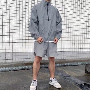 사용자 정의 남자의 여름 캔버스 하이 스트리트 레이서 재킷 대형 반사 방수 전단 스탠드 칼라 - Product Image 3