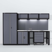 Armoire à outils professionnelle en acier laminé à froid robuste avec banc verrouillable et panneau porte-outils, OEM disponible, capacité de charge de 500 kg