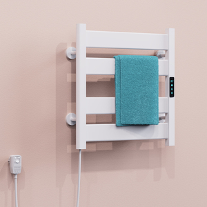 Sèche-serviettes électrique mural avec barre de serviettes pliable et mobile, design moderne, étanche IPX4, pour salle de bain - Product Image 6