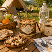 Boîte de rangement en fer blanc de style vintage, hermétique, de qualité alimentaire, avec logo personnalisé, pour desserts en vrac, emballage cadeau pour les fêtes