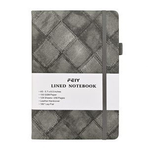 Taccuino A5 Nero Personalizzabile 2026 con Logo Personalizzato, Quaderno a Righe con Copertina Rigida in Pelle, Diario con Stampa Personalizzata - Product Image 1