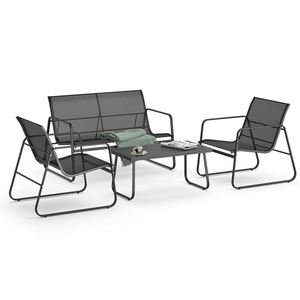 Ngoài trời jll trực tuyến Hộp Thư thép Patio sofa nhôm nhôm 4 mảnh cuộc trò chuyện đặt sắt kim loại đồ nội thất sân vườn - Product Image 1