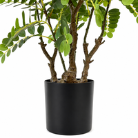Arbre d'acacia artificiel de 80 cm en pot, en plastique, à plusieurs branches, vert vif, plante artificielle pour l'intérieur et l'extérieur, décoration de la maison et du jardin