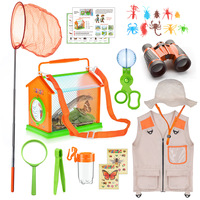 Kit d'exploration en plein air pour enfants : Gilet, chapeau, jumelles, attrape-insectes, loupe – Exploration de la nature, éducatif STEM, camping, plastique durable
