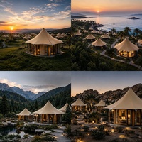 Tente de camping de luxe BOTEEN - Tente de safari sur mesure à structure en alliage d'aluminium pour quatre saisons, grand espace, abordable - Luxe pour les centres de villégiature