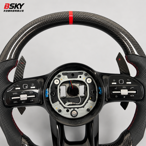 Volant <span class=keywords><strong>sport</strong></span> en fibre de carbone personnalisé 809 adapté aux <span class=keywords><strong>Mercedes</strong></span> Benz C GLC E GLE CLS W204 W205 W212 W213 C43 C300 W176 W177 - Product Image 2