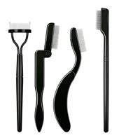 Peigne à cils en acier inoxydable à dents fines avec manche métallique pliable, empêche le transfert de mascara et la contamination croisée du maquillage