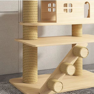 Torre in legno massello con bisal gioco <span class=keywords><strong>di</strong></span> arrampicata Grab Platform pilastro Pet Rack giocattolo tappetino divano prodotto - Product Image 4