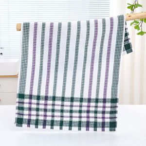 Einfarbige Gewebte Karierte Baumwoll-Geschirrtücher Saugfähige Umweltfreundliche Klassische Küchen-Reinigungstücher & Stilvolle Tischsets - Product Image 4