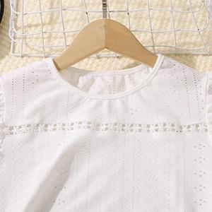 Abbigliamento Estivo per Bambini all'Ingrosso, Set Elegante a Due Pezzi con Maniche Volanti e Pantaloni a Gamba Larga per Ragazze Adolescenti - Product Image 2
