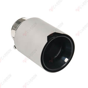 Embouts de queue d'échappement en acier inoxydable 304 noir et sablage de style M Tuyaux de silencieux d'échappement universels Tuyaux d'échappement modifiés - Product Image 1