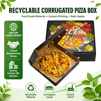 Boîte à pizza en carton ondulé recyclable de qualité alimentaire personnalisée avec gaufrage, revêtement UV et logo personnalisé