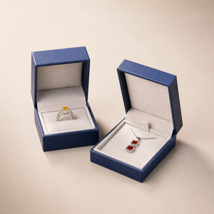 Zebopak Navy Blue Leather Jewelry <b>Box</b> Set with Ring Bracelet <b>Earring</b> Necklace Storage Case <b>Gift</b> Packaging Supplier - Product Image 2