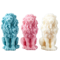 Moule à bougie en silicone en forme de lion 3D, moule animal, moule à cire fait à la main, fournitures d'artisanat