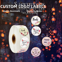 Autocollant rond en vinyle brillant imperméable imprimé avec logo personnalisé pour cadeaux et artisanat, étiquettes personnalisées, pegatina