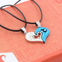 Collier tendance avec pendentif en forme de cœur pour les couples, pour les mariages, les fêtes, les anniversaires, la Saint-Valentin, bijoux