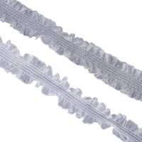 Ruban plissé en organza de polyester avec dentelle et volants, largeur 3 cm, garniture extensible pour robes de mariée, nœuds pour cheveux, projets DIY - Personnalisé