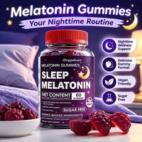 Gummies de mélatonine sans sucre OEM, saveur baies, 60 unités, soutien au sommeil végétalien, marque privée