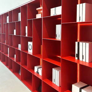 Moderno Mueble para TV en Forma <span class=keywords><strong>de</strong></span> Casa con Estantes Arqueados <span class=keywords><strong>de</strong></span> Aluminio Sólido, Librería Infantil Minimalista con Puerta <span class=keywords><strong>de</strong></span> Vidrio - Product Image 4