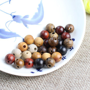 Perles de bois de santal 8 mm, perles rondes en vrac pour la fabrication de bracelets, perles en bois polies - Product Image 3