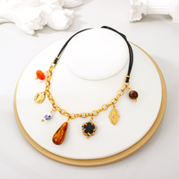 Collier avec pendentif cœur en acier inoxydable plaqué or 18 carats, bijoux de luxe de haute qualité, résistant à la décoloration, collier en acier inoxydable