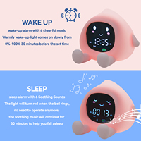 Réveil pour enfants avec veilleuse, horloge d'apprentissage du sommeil pour tout-petits, horloge rechargeable en silicone avec double alarme et fonction « OK pour réveiller »